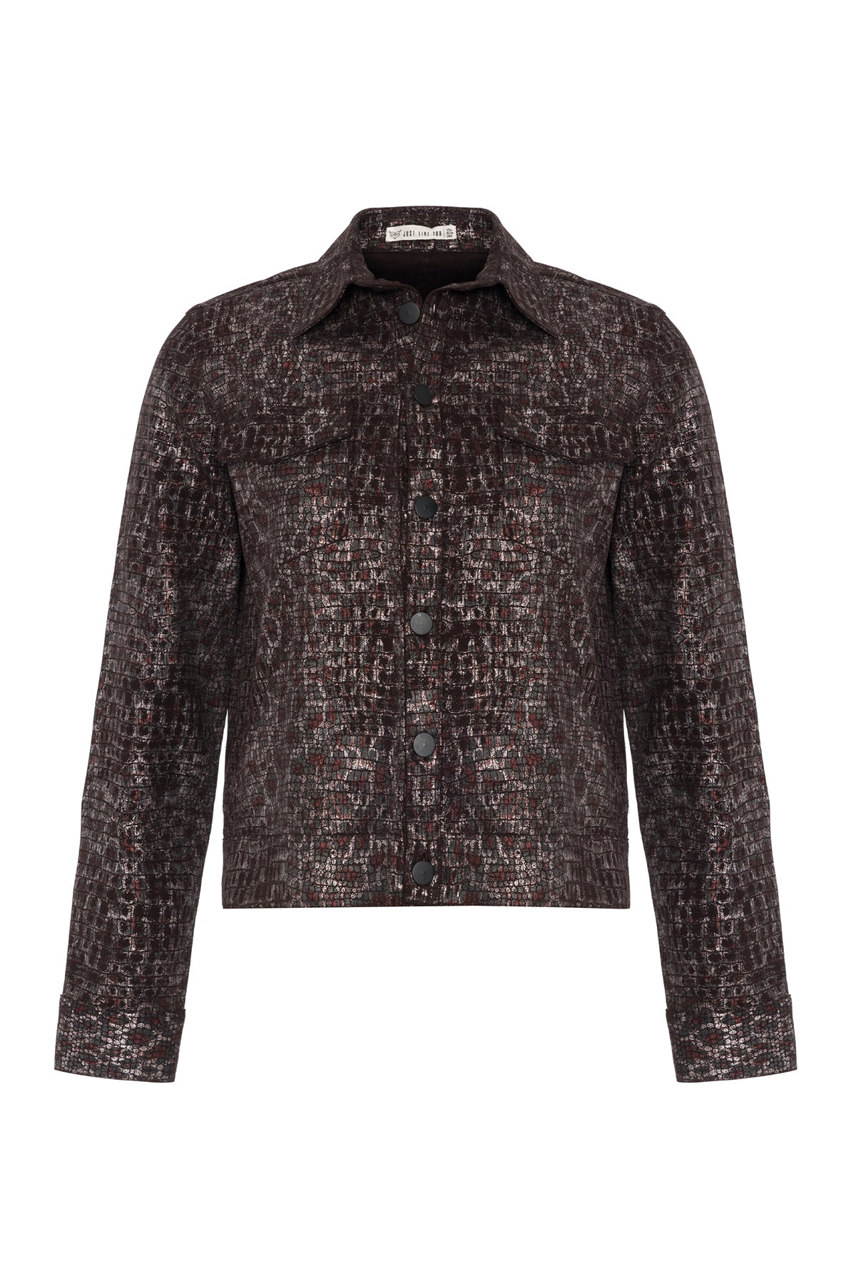 Bordo Leopar Desenli Ceket
