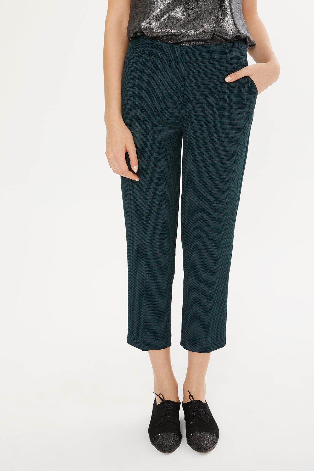Petrol Green Short Leg Trousers