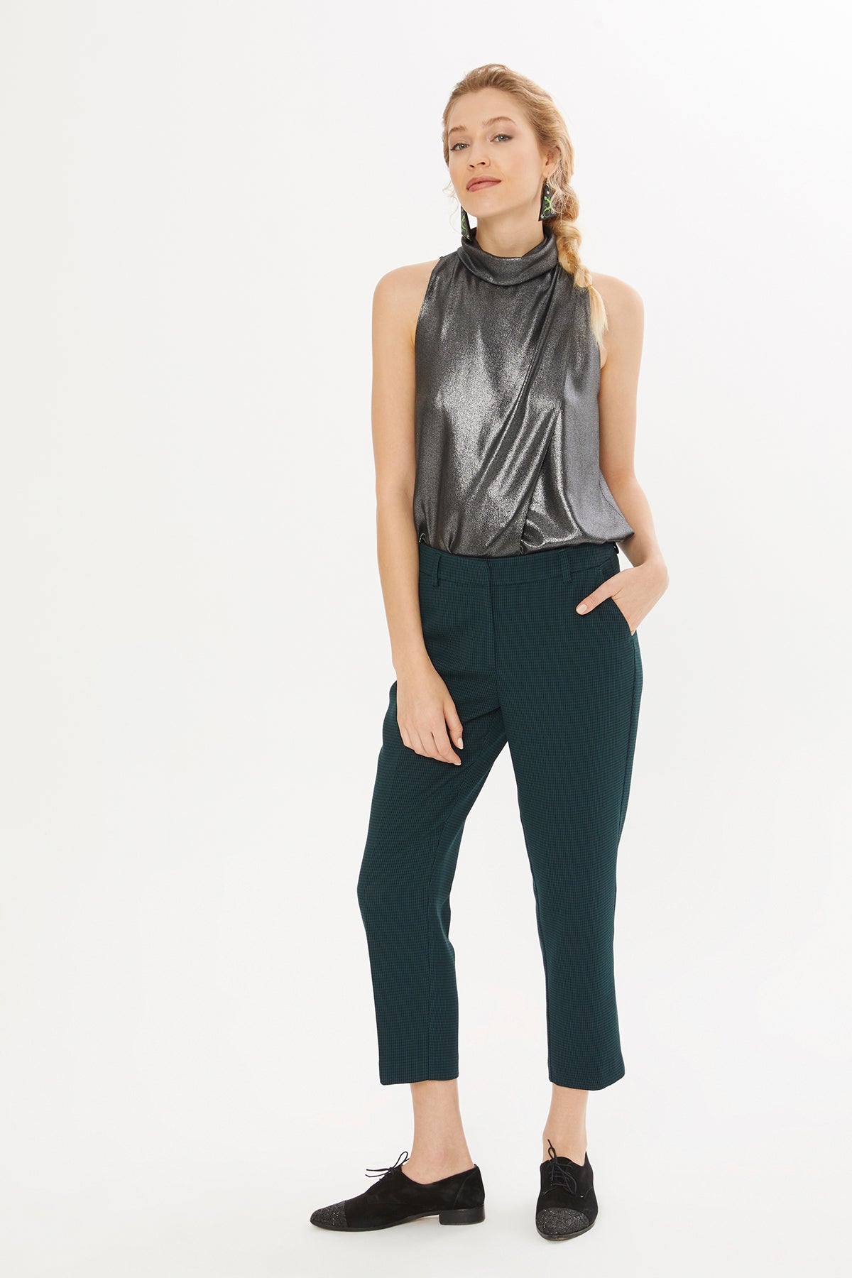 Petrol Green Short Leg Trousers