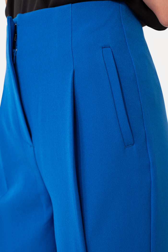 Sax Blue Wide Leg Women's Trousers
