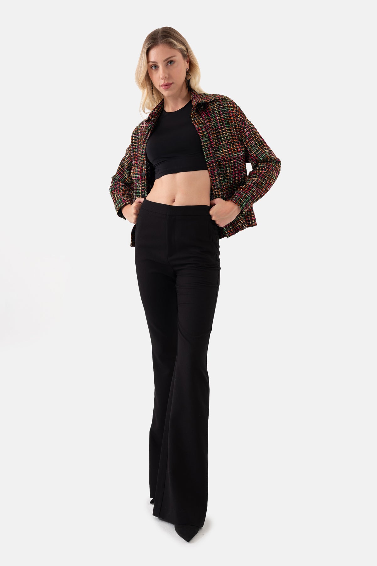 Black Flared Women's Trousers