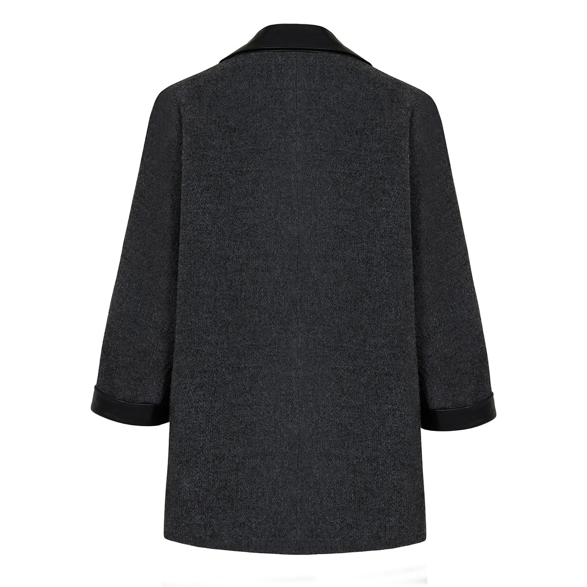 Antrasit  Deri Detaylı Ceket