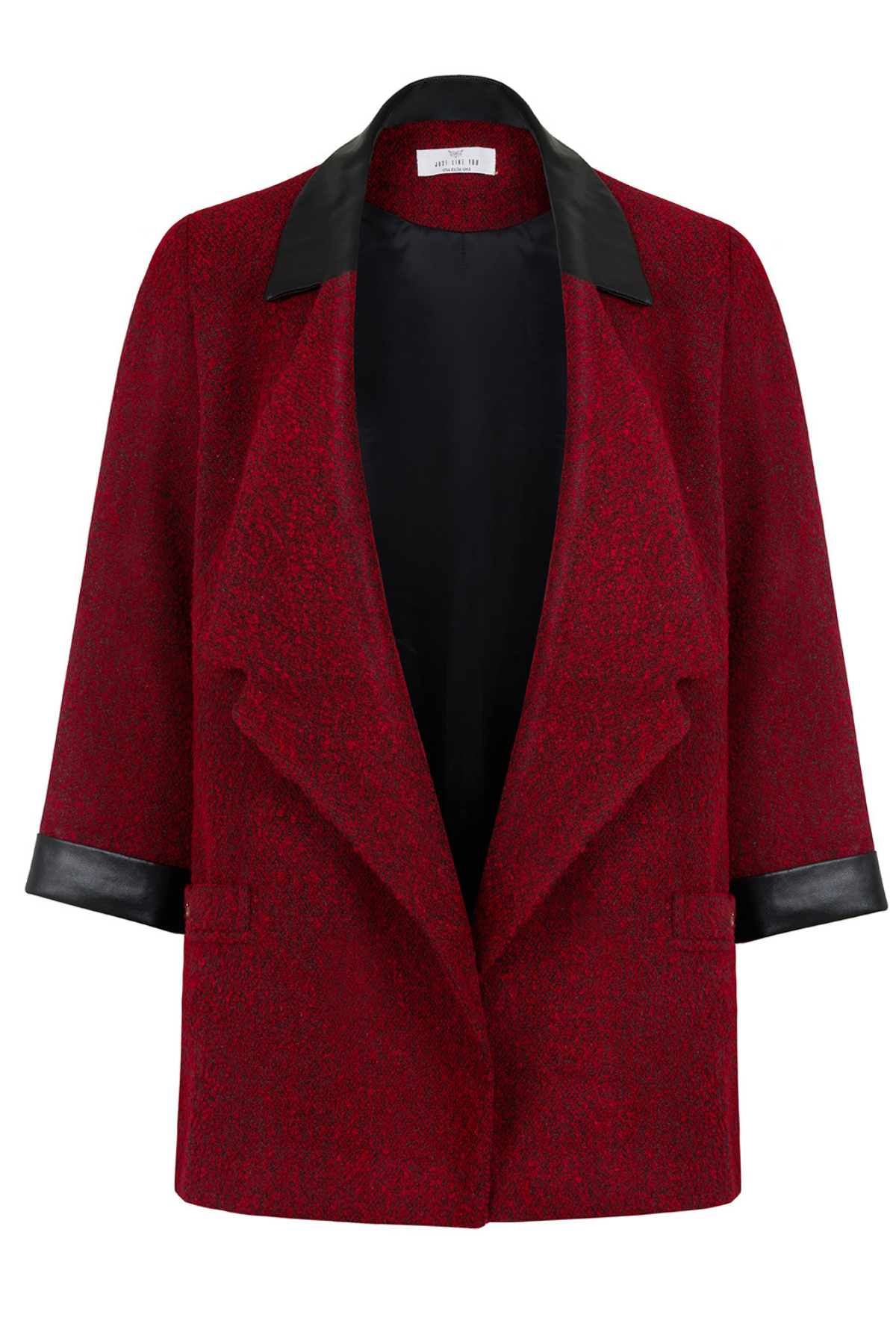 Antrasit  Deri Detaylı Ceket