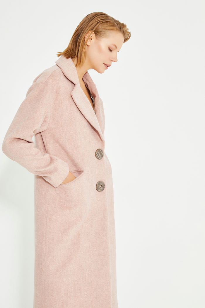 Beiege Low Shoulder Slit Detailed Long Women's Coat
