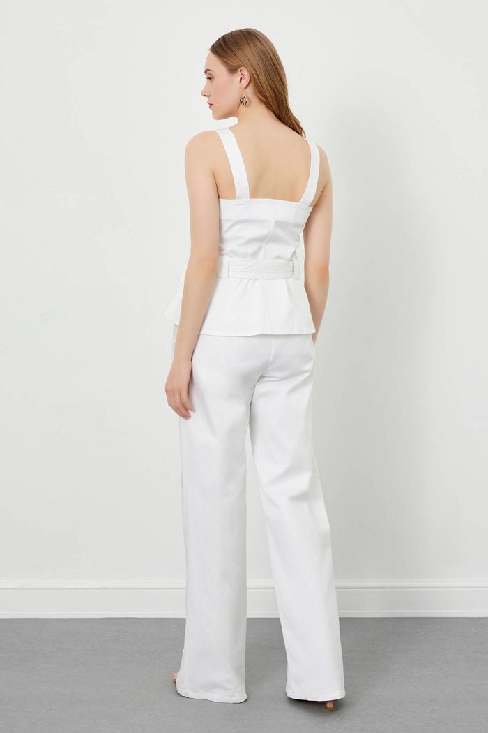 White Wide-Leg Trousers