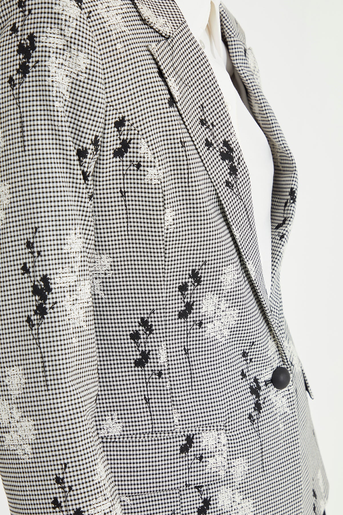 Floral Double Breasted Wadded Blazer Jacket