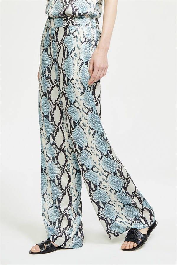Satin Finish Snake Pattern Trousers