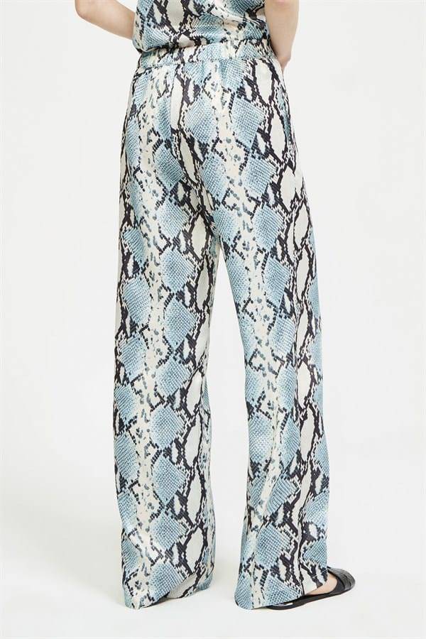 Satin Finish Snake Pattern Trousers