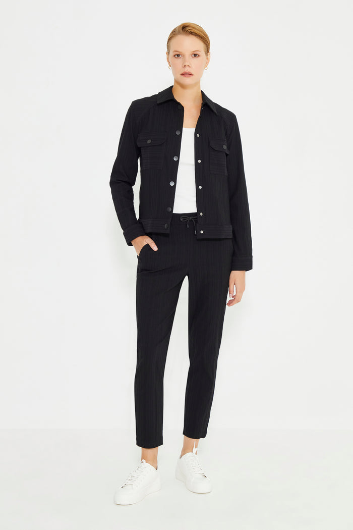 Black Elasticated Waist Women's Trousers
