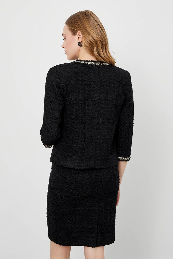 Black Tweed Pencil Skirt
