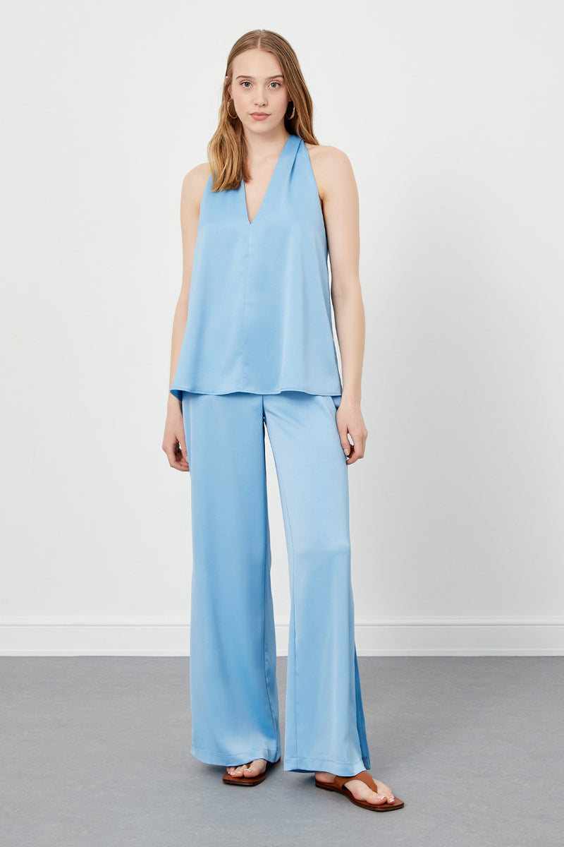 Baby Blue Elasticated Waist Loose Fit Trousers