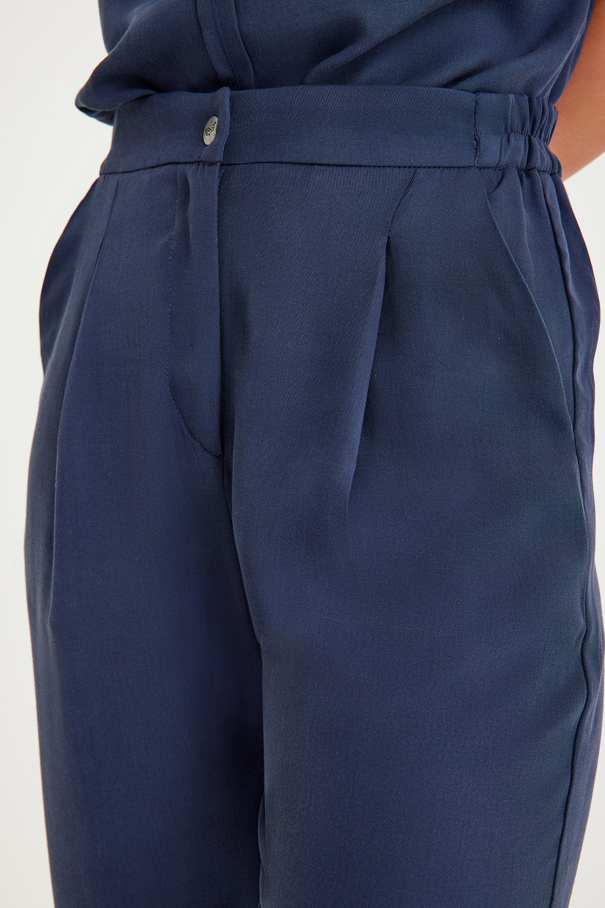 Navy Blue Women's Carrot Trousers