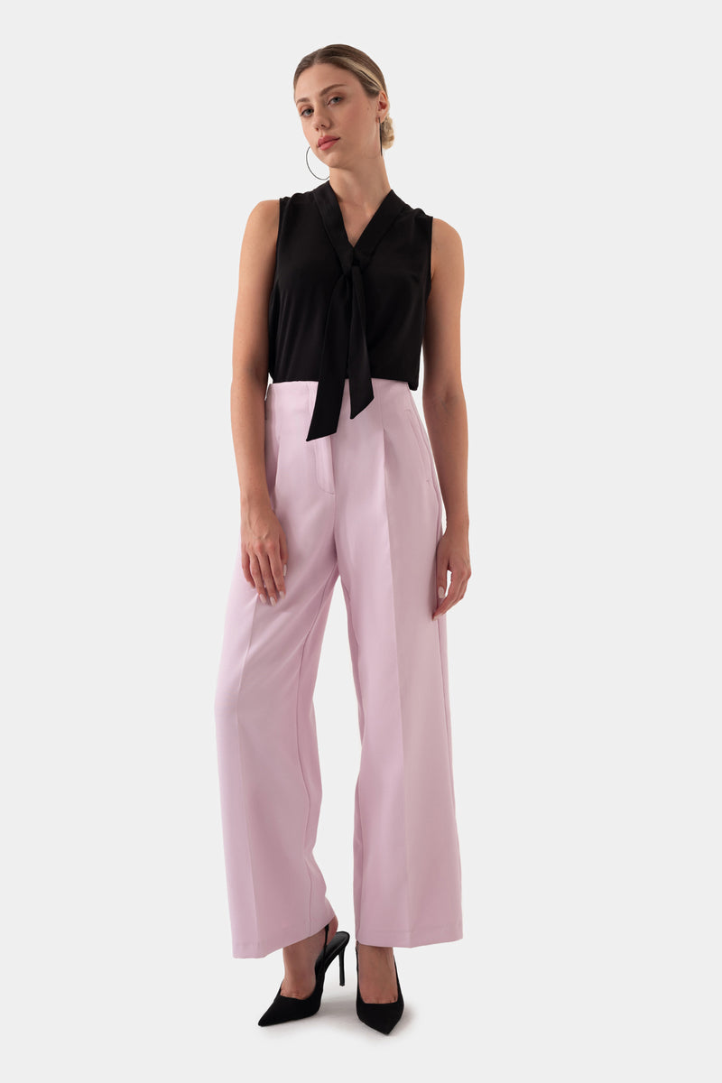 Pink Wide Leg Women's Trousers