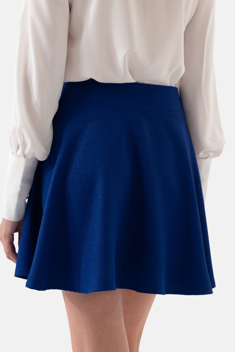 Sax Blue Ruffle Women's Mini Skirt