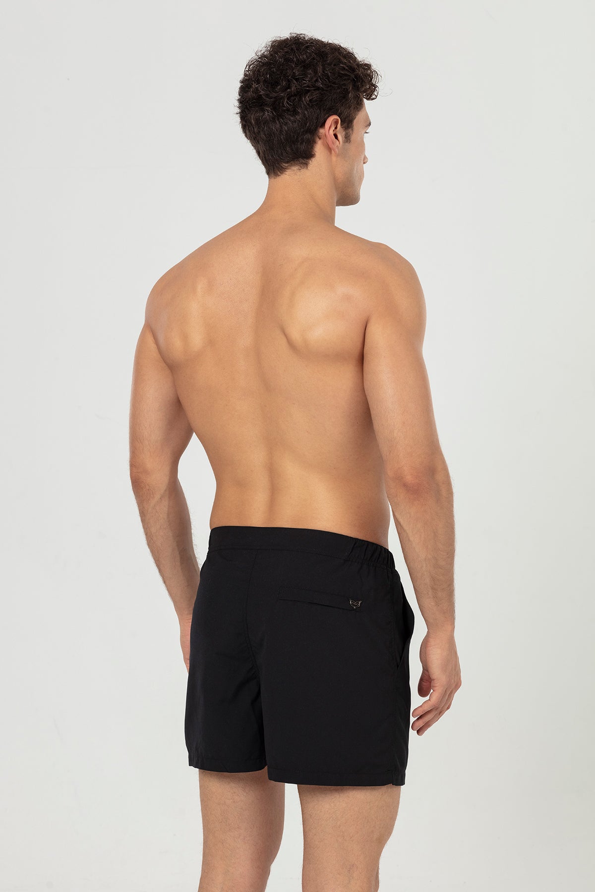 Black Snap Up Men's Swim Shorts