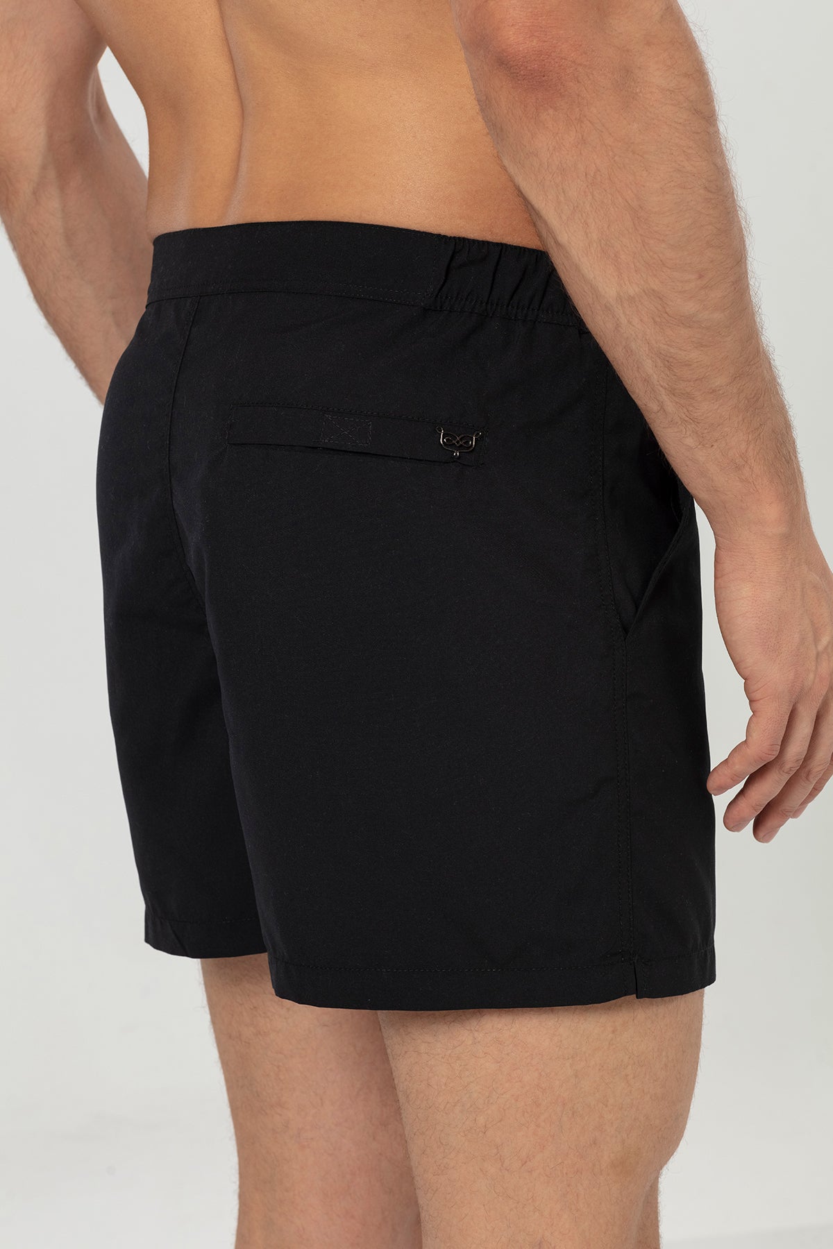 Black Snap Up Men's Swim Shorts