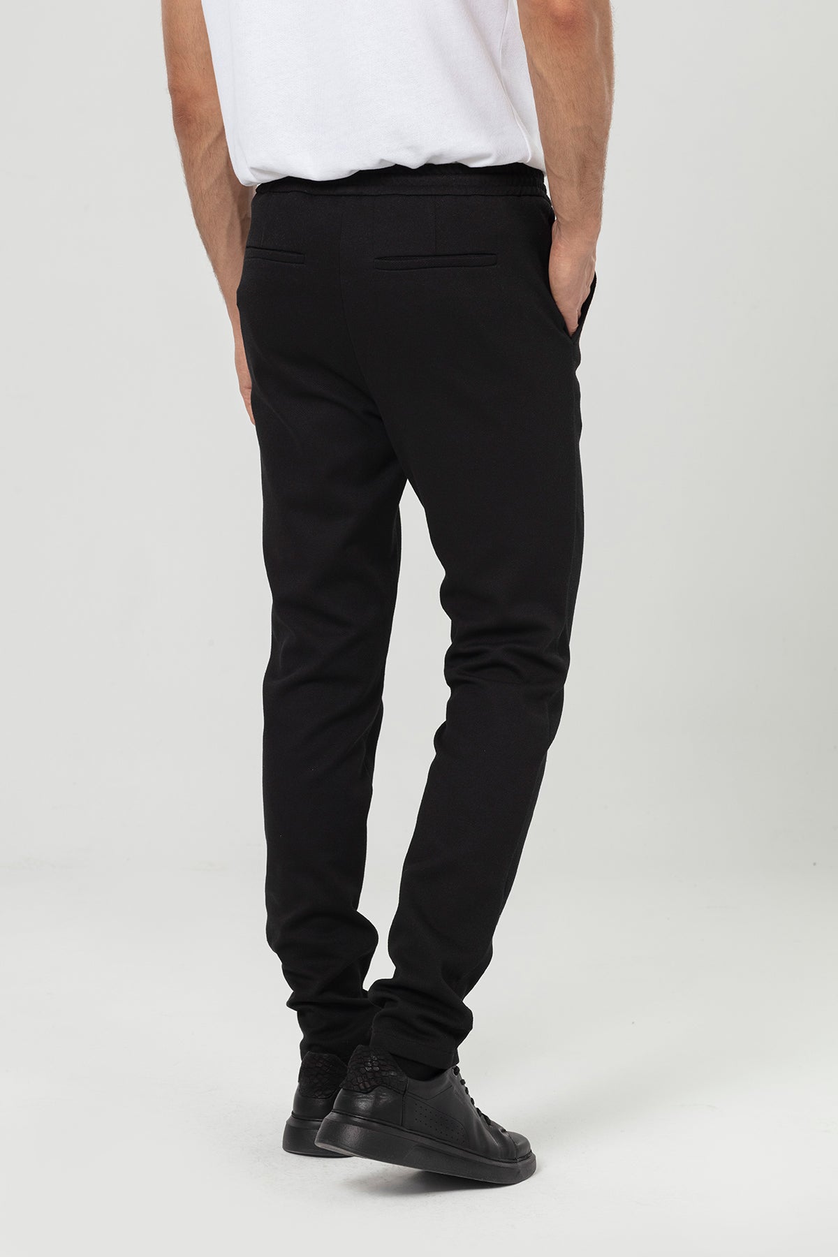 Black Regular Fit Men's Jogger Pants with Side Pockets