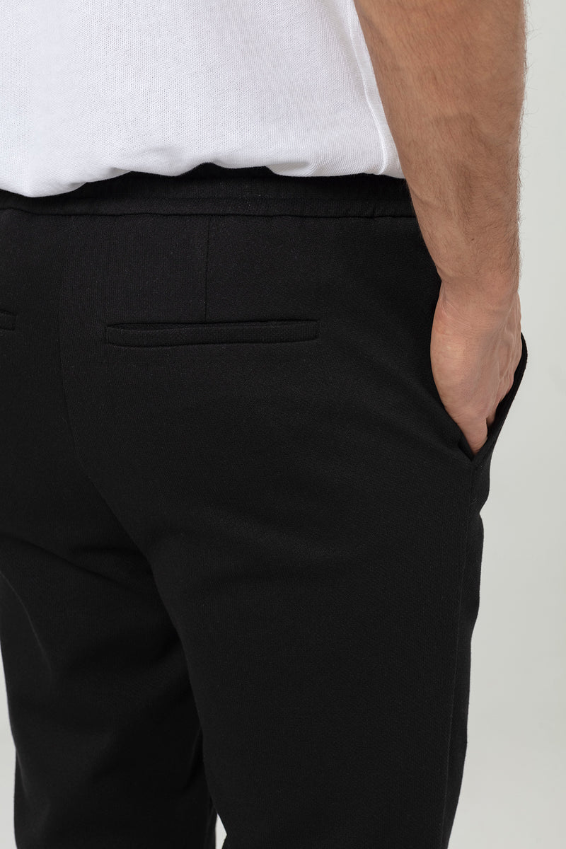 Black Regular Fit Men's Jogger Pants with Side Pockets