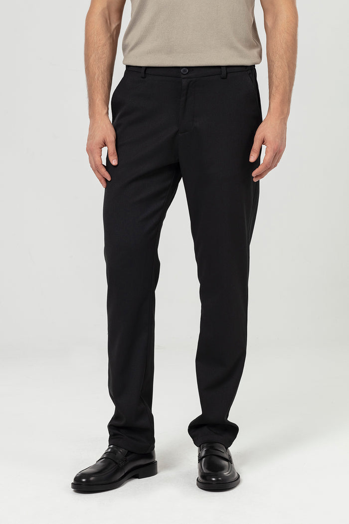 Black Slim Fit Men's Chino Pants with Side Pockets