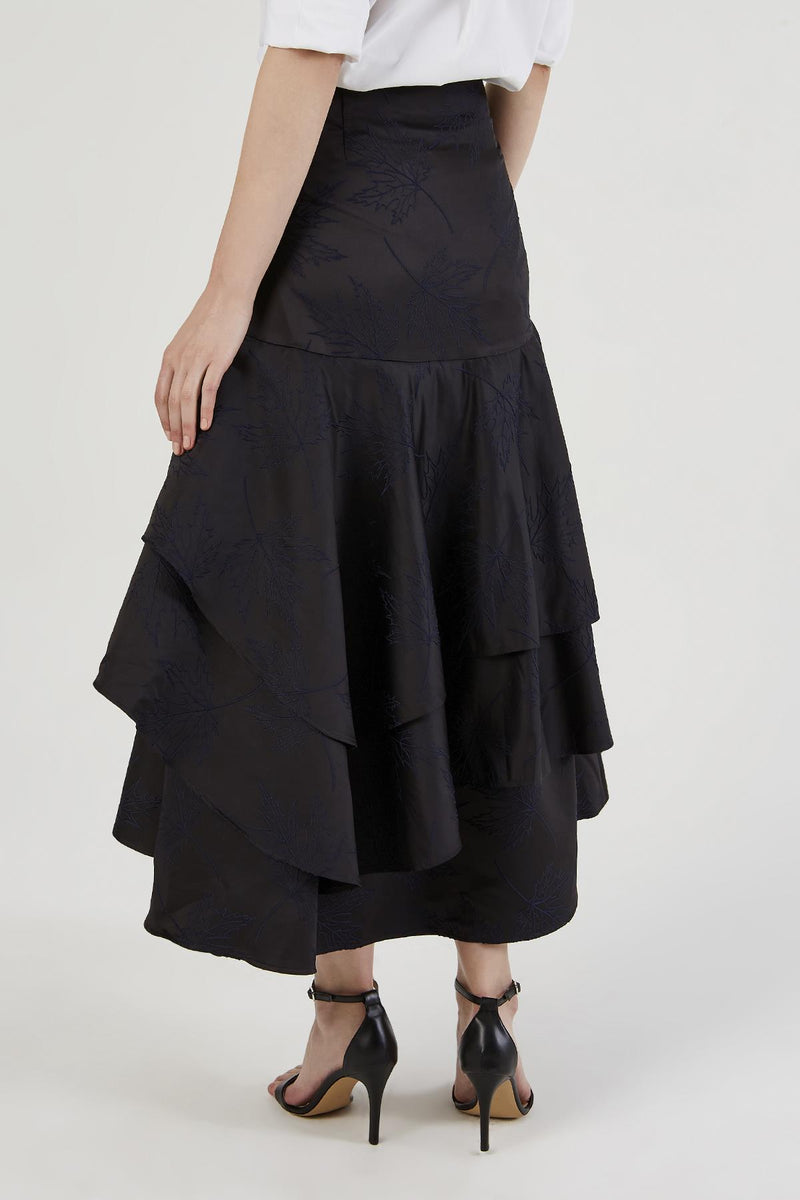 Navy Blue Flared  Skirt