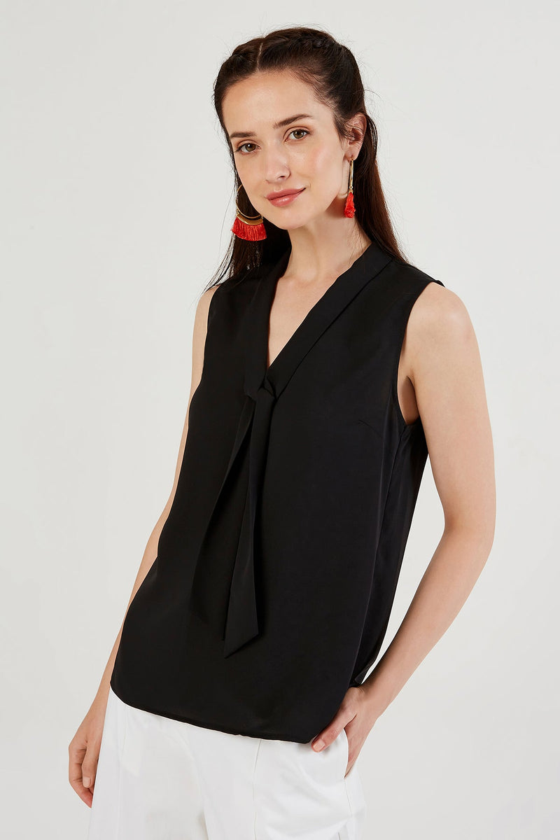 Black Blouse With Bow