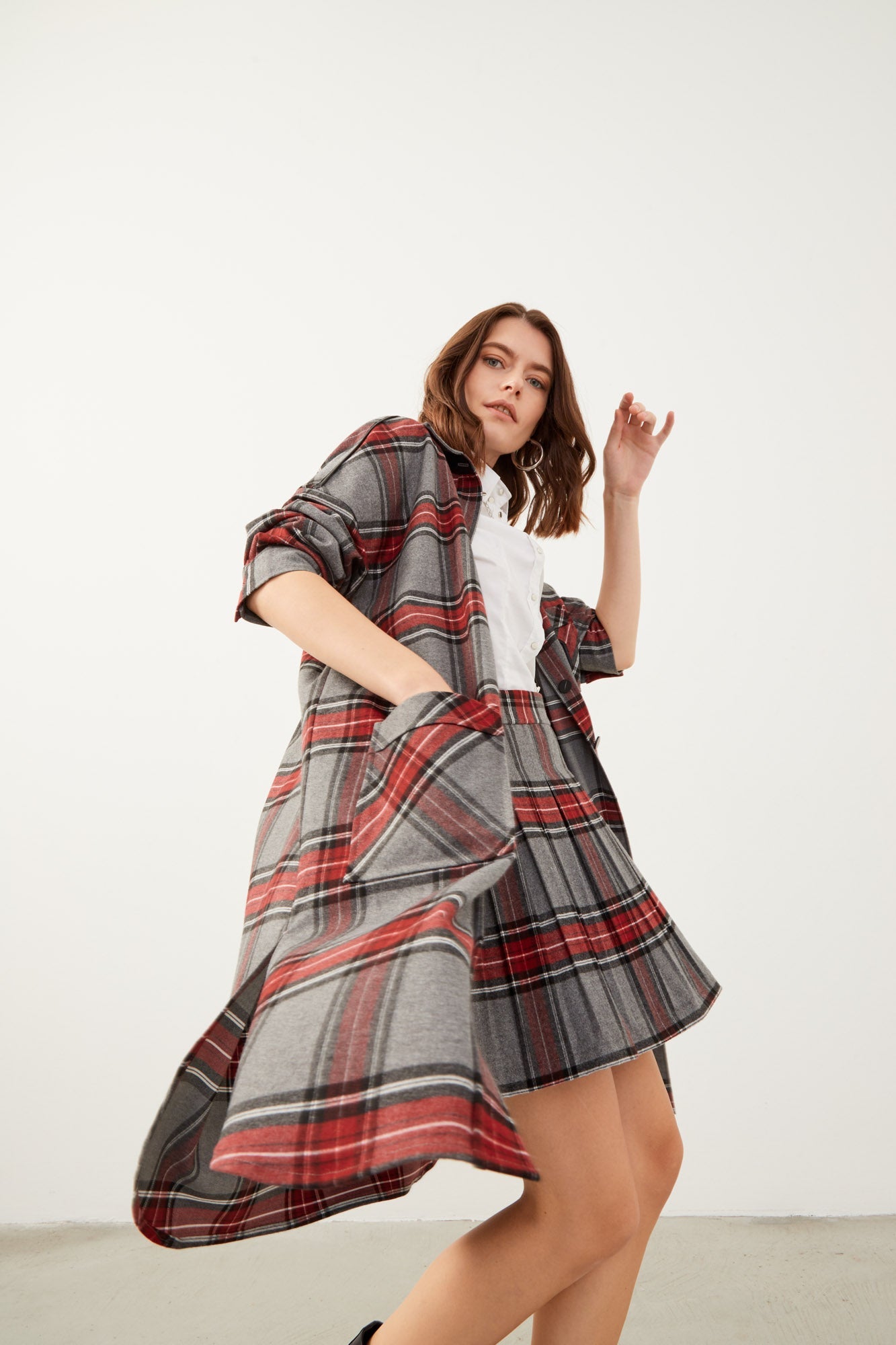 Plaid maxi 2025 shirt dress