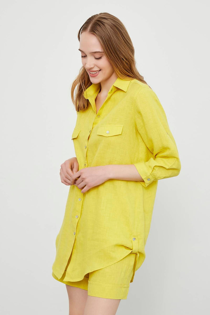Yellow Oversize Long Sleeve Shirt