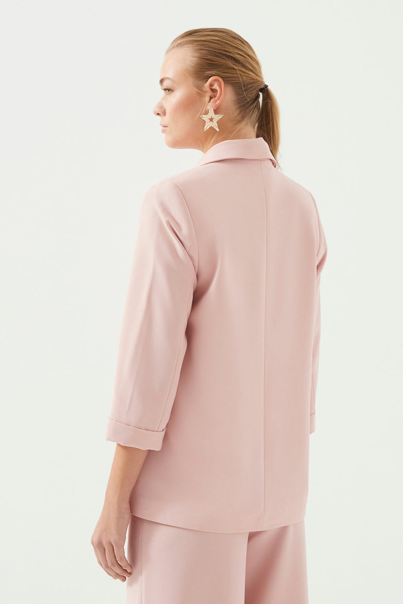 Pink Folded Sleeve Jacket