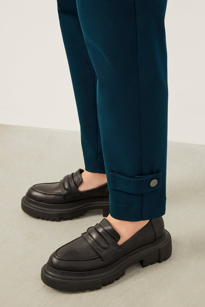Petrol Green Snap Fastened Trousers
