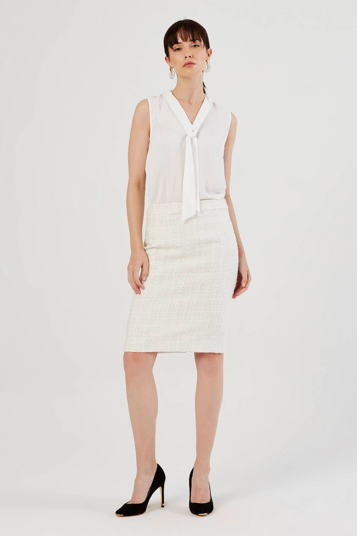 Pencil skirt white dress sale